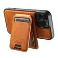 thumbnail image 4 of ShellTech Compatible with iPhone 16 Pro Max Wallet Case, Magnetic 2 in 1 Detachable Card Holder Case, Vintage Leather RFID Blocking Flip Kickstand Case for Men Women,Khaki, 4 of 15