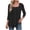 Black, variant on Women Casual Tops Blouse Polka Dot Square Neck 3/4 Sleeve Curved Hem Loose Comfy Basic Printed Top, Navy S