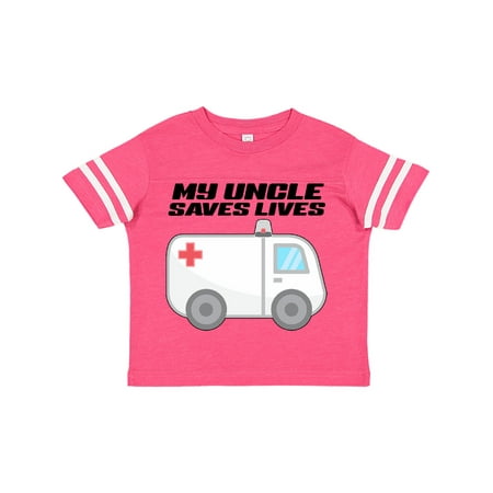 

Inktastic My Uncle Saves Lives- Ambulance Gift Toddler Boy or Toddler Girl T-Shirt