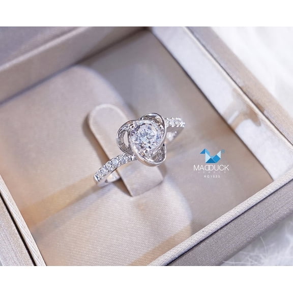 0.60 Cts Cubic Zirconia / Sterling Silver 925 Ring / Rhodium plated Nickel-Free / MadDuckJewels RG1535 / Thailand Jewelry