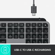 Logitech MX Keys Advanced Wireless Illuminated Keyboard for Mac, Backlit LED Keys, Bluetooth,USB-C, MacBook Pro,Macbook Air,iMac, iPad Compatible, Metal Build - Space Gray