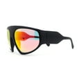thumbnail image 3 of XXL Oversize Exaggerated 90s Wrap Sport Plastic Sunglasses Matte Black - Orange Mirror, 3 of 4