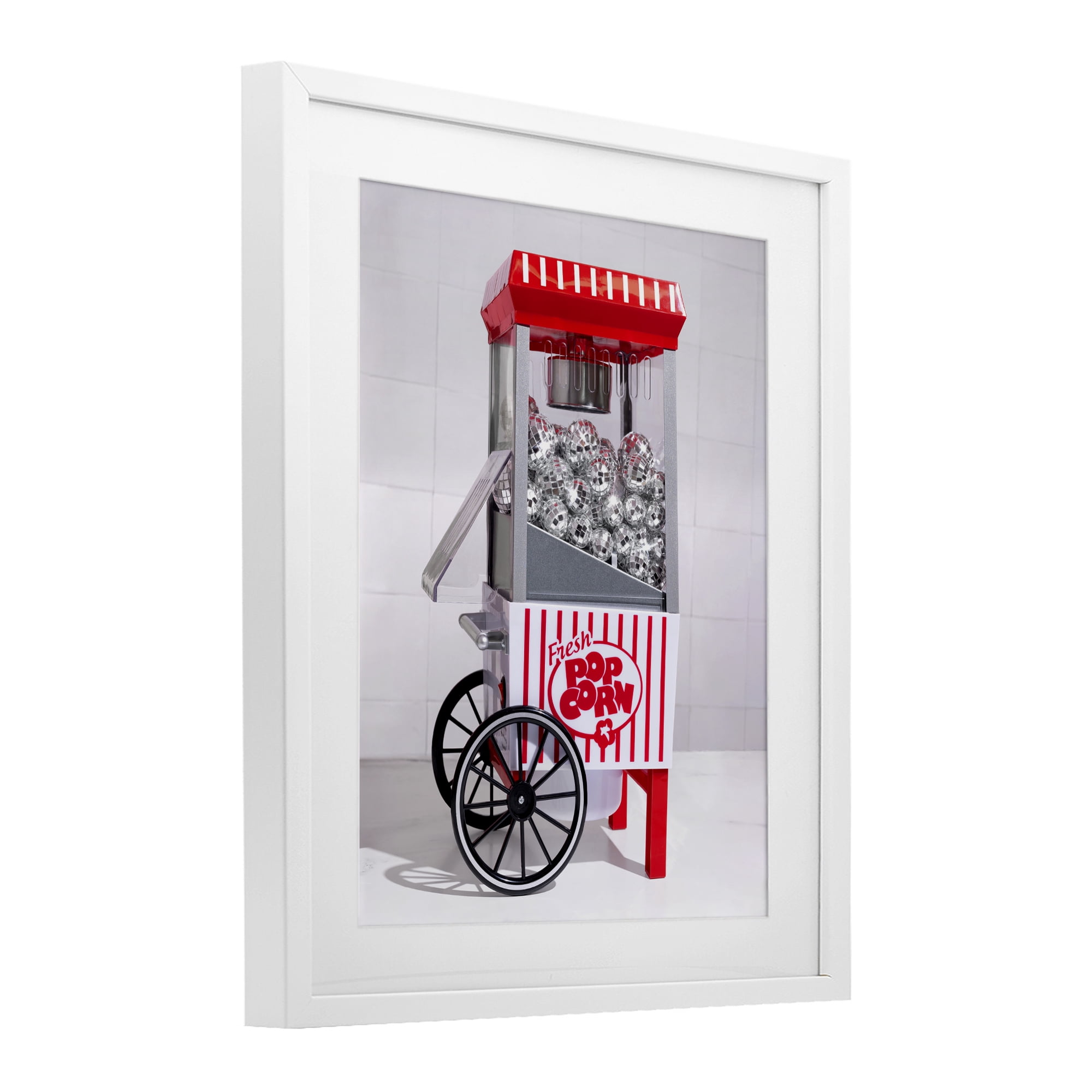 Stupell Industries Fun Disco Popcorn Machine White Framed Print Under Glass, design by LISH Creative
