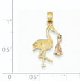 thumbnail image 2 of 14k Yellow and White Gold Two-tone Stork Pendant Length 27mm, 2 of 2