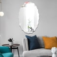 thumbnail image 4 of Miangastore Oval Mirror Sticker Lace Mirror Sticker Fashionable Creative Functional Mirror Sticker (Silver), 4 of 8