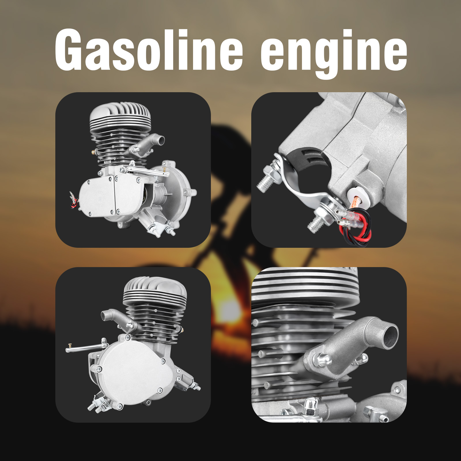 100cc 2-Stroke Bicycle Engine Motors Kit for Motorized Motorcy Bikes Gas PetrolNo Shipping On Weekends, Order With Caution