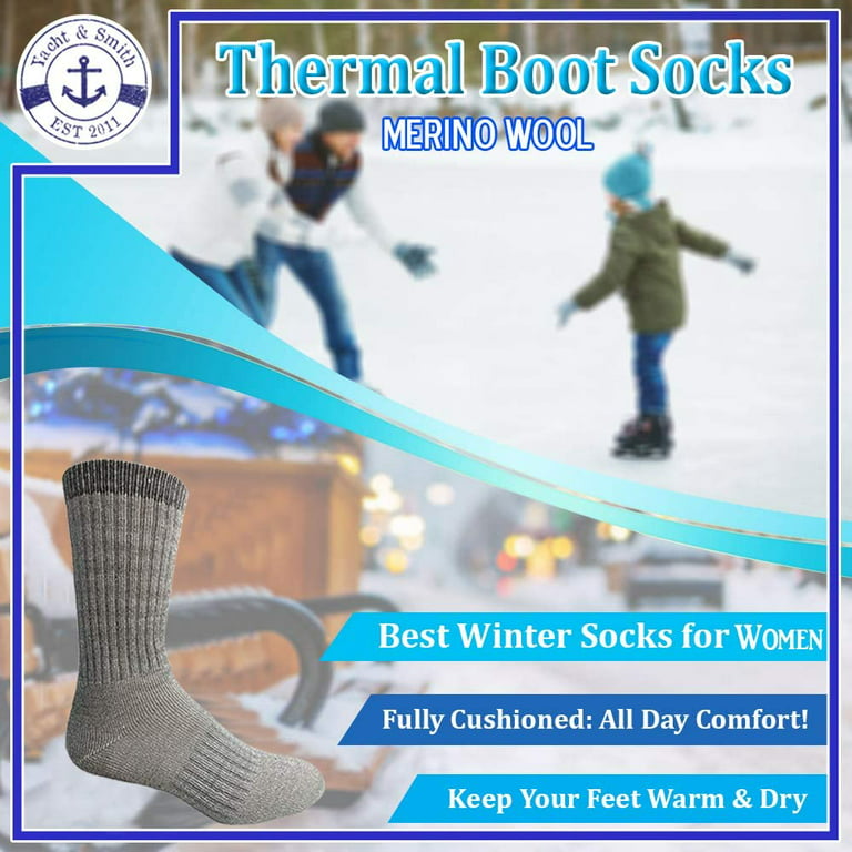 Merino Wool Thermal Boot Socks for Hiking, Trail, Hunting, Winter Yacht &  Smith 