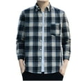 thumbnail image 2 of DDAPJ pyju Big and Tall Button Down Shirts for Men Flannel Plaid Shirt Lightweight Shacket Casual Stylish Tops with Chest Pocket Clearance Sale Black XXXXXXXL, 2 of 3