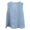 thumbnail image 4 of cocolona Womens Summer Linen Tank Tops Crew Neck Sleeveless Shirts Dressy Casual Solid Color Blouses, 4 of 4