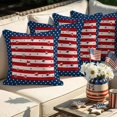 thumbnail image 2 of 2 Pack Outdoor Waterproof Throw Pillow Covers,Rustic Patriotic Stars on Red White Stripe Decorative Patio Pillowcases for Chair Couch Sofa 16x16in, 2 of 9