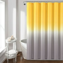 Lush Decor Umbre Fiesta Shower Curtain, 72x72, Yellow/Gray, Single