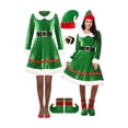 thumbnail image 2 of Christmas Costumes For Women， Women's Green Christmas Costume Set for Holiday Party Winter Outfit Cosplay Clothes Elf Outfits Christmas Decoration Festive Role Play Dress Up Seasonal Celebrations, 2 of 7