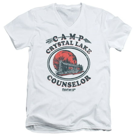 Friday The 13Th Camp Counselor Officially Licensed Adult V Neck T (Best Counselors In Friday The 13th)