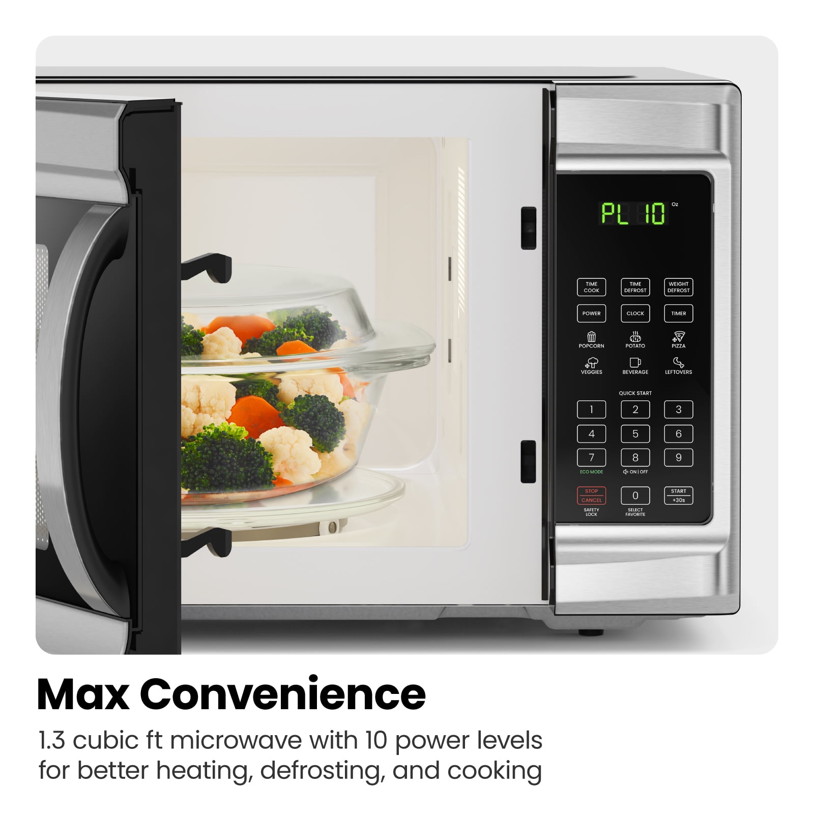 Chefman Countertop Microwave Oven 0.7 Cu. ft. Digital Stainless Steel Microwave