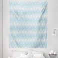 thumbnail image 1 of Ikat Tapestry, Aztec Culture Inspired Geometrical Motifs with Weathered Look South American, Fabric Wall Hanging Decor for Bedroom Living Room Dorm, 5 Sizes, Blue Pale Grey White, by Ambesonne, 1 of 1