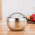 thumbnail image 2 of FANJIE Stainless Steel Double Layer Round Bento Lunch Box Food Storage Containe, 2 of 7