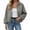 Gray, variant on Chiccall Jackets for Women Fall Winter Fashion Long Sleeve Coats Casual Lapel Full Zip Up Bomber Jacket with Pockets Gray 2XL