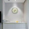 thumbnail image 3 of Floral with Green Leaf Acrylic Wall Clocks Quiet Round Clock Battery Operated Non-Ticking Clock for Bedroom Kitchen Office Decorative 11.9 Inch, 3 of 10