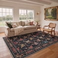 thumbnail image 3 of GENIMO 6'x9' Area Rug for Living Room, Washable Non Slip Soft Floral Rug for Bedroom Dining Room Home Office, Black, 3 of 6