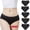 5 Black-1, variant on Womens Period Panties Cotton Mid Waist Briefs, 5 Pack, Size XS-3XL(4 Layers)