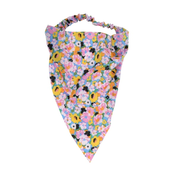 Unique Bargains 1 Pc Colorful Floral Elastic Headwrap for Women Blue Orange