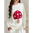 thumbnail image 2 of Biezeib Women Knit Sweater Long Sleeve Crew Neck Mushroom Pullover Warm Sweater for Fall Winter, 2 of 6