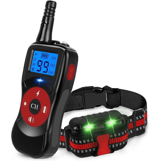 BRILLAR Collar de adiestramiento para perros recargable, modo de adiestramiento 3+1, mando a distancia de 500 m, para perros pequeños, medianos y grandes