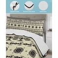 thumbnail image 3 of Full Size Quilt Bedding Set, Black Khaki Boho Reversible Summer Quilt 3 Pieces, Vintage Ethnic Tribe Abstract Art Retro Lightweight Bedspreads Coverlets with 2 Pillow Shams for All Seasons, 3 of 5