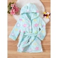 thumbnail image 3 of WIBACKER Fleece Bathrobe for Boy Girl Toddler Kids Cartoon Ear Hooded Towels Spa Beach Plush Robe, 3 of 9