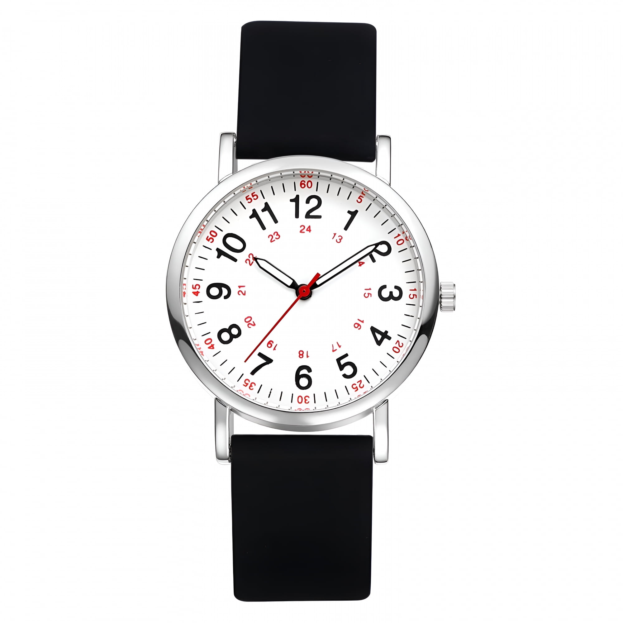 DESIGNICE Round Analog Watch for Women: Ladies' Quartz Wristwatch with Clear Arabic Numeral Scale Silicone Strap,Easy to Read for Leisure Business Gifts