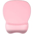 thumbnail image 1 of Alfombrilla de ratón con reposamuñecas ergonómico, alfombrilla de ratón con relleno de espuma viscoelástica, texturizada, resistente al desgaste, lavable, color rosa, 1 of 5