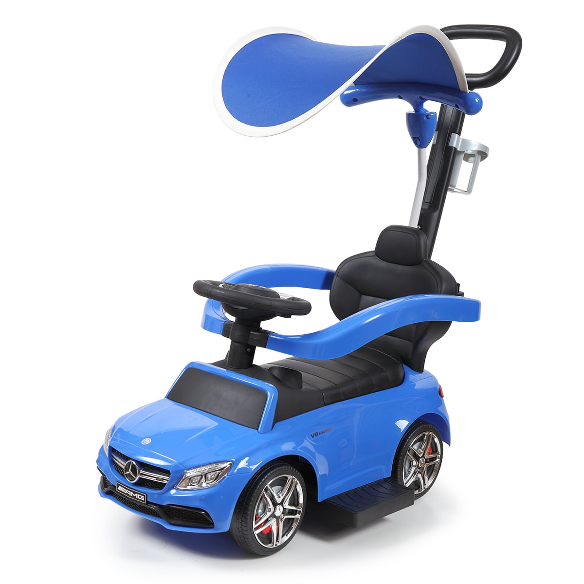 Atlantische Oceaan Volharding Rubriek Push Car for Toddlers, 3 in 1 Licensed Mercedes Benz Car Stroller with  Canopy, Parent Handle, Safety Bar, Cup Holder, Music, Horn and Storage, Baby  Ride on Car for 1-3 Years Boys