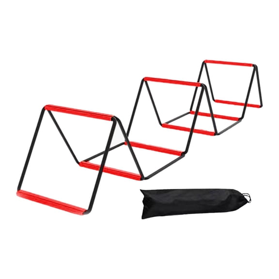 hengtong Agility Ladder Foldable Staircase Flexible Jumping Hurdles Improves Coordination Red