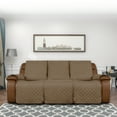 thumbnail image 2 of Easy-Going Recliner Sofa Cover, Reversible Couch Cover for 3 Seat Recliner, Split Sofa Cover for Each Seat, Furniture Protector with Elastic Straps for Kids, Dogs, Pets(3 Seater, Camel/Ivory), 2 of 7