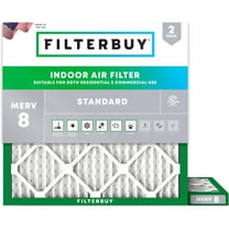 Filterbuy 15.25x15.25x1 MERV 8 Dust Defense, Pleated HVAC AC Furnace Air Filters (2-Pack)