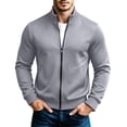 thumbnail image 3 of Frnrwgo Mens Sweatshirt Loose Fit Stand Collar Long Sleeve Solid Color Sports Casual Home Top, 3 of 10