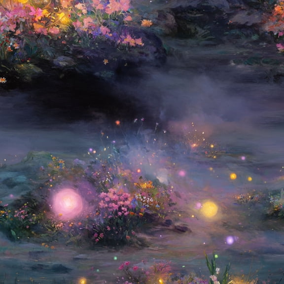 Peel and Stick Wallpaper Mystical Misty Hills Vibrant Wildflowers Wall Art Wall Mural 23.6in x 9.8ft Self Adhesive Removable Wall Paper Renter Friendly Wallpaper for Nursery Bedroom Cabinets