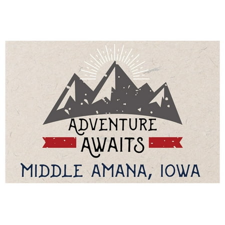 

Middle Amana Iowa Souvenir 2x3 Inch Fridge Magnet Adventure Awaits Design