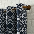 thumbnail image 2 of Sun Zero Barnett Trellis Blackout Grommet Curtain Panel, 40"X95", Navy, 2 of 9