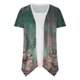 thumbnail image 3 of ICHUANYI Clearance Women's Summer Fashion Flower Print Short Sleeve Top T-shirt(Green, S) ICHUANYI WER2023080903441, 3 of 5