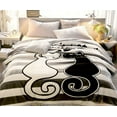 thumbnail image 3 of Autumn and winter add thick black and white striped blanket 1.5M 1.8M bedding to keep warm blankets for beds king size blankets, 3 of 6