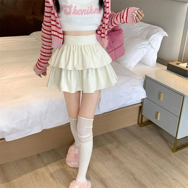 Black PU Leather Skirts Women Korean Style High Waist