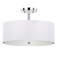 thumbnail image 2 of Safavieh Lighting Collection Clara Ceiling Chrome 11.25-inch Semi Flush Drum Light, 2 of 5