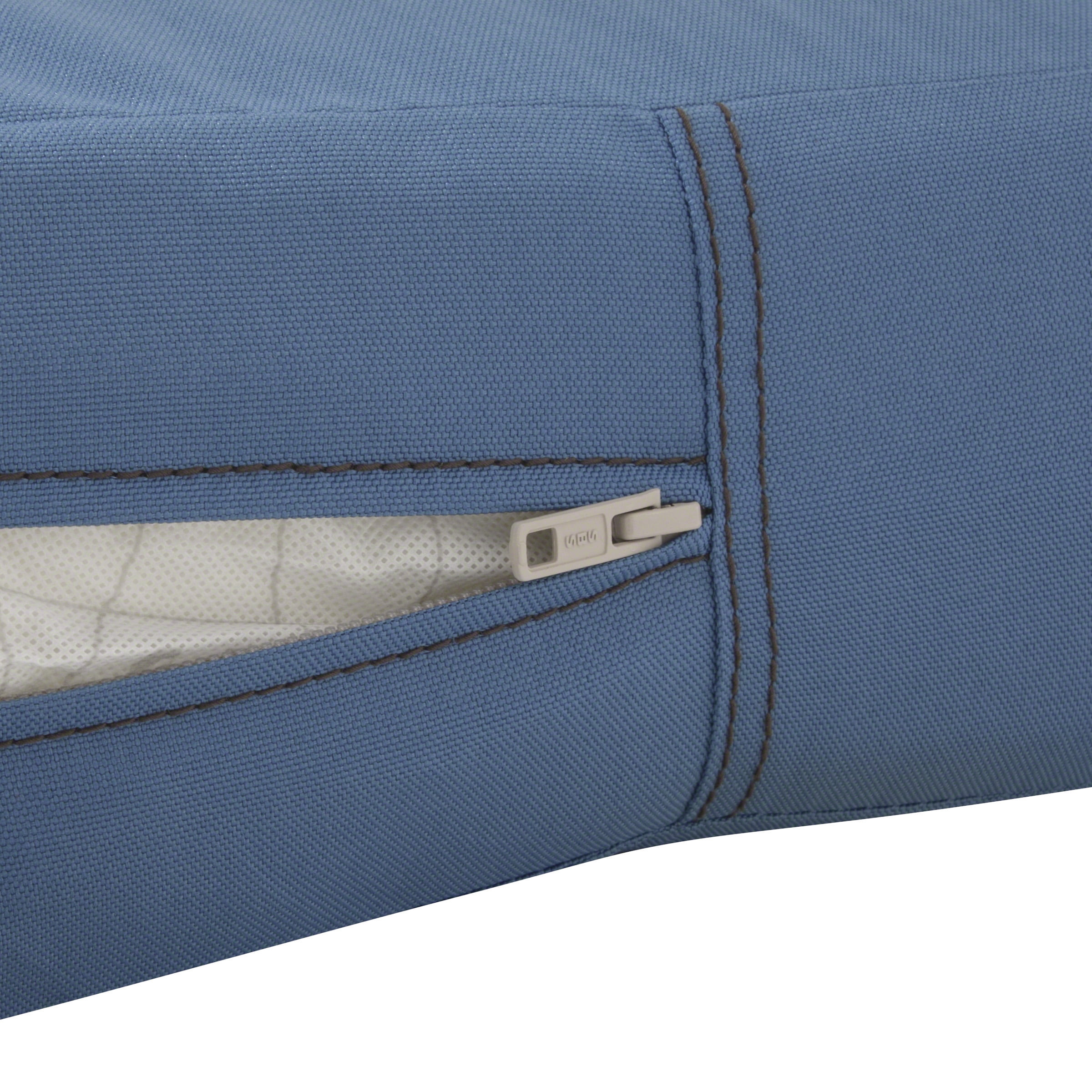 Classic Accessories Ravenna Water-Resistant Patio Lounge Chair/Loveseat Cushion, 23 x 23 x 5 Inch, Empire Blue