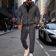 thumbnail image 2 of MLQIDK Men's 2 Piece Set Workout Gym Track Suits Big and Tall Fleece Hoodie and Cargo Sweatpants Athletic Winter Casual Sweatsuits Jogging Suit Lounge Outfit Army Green 2XL, 2 of 6