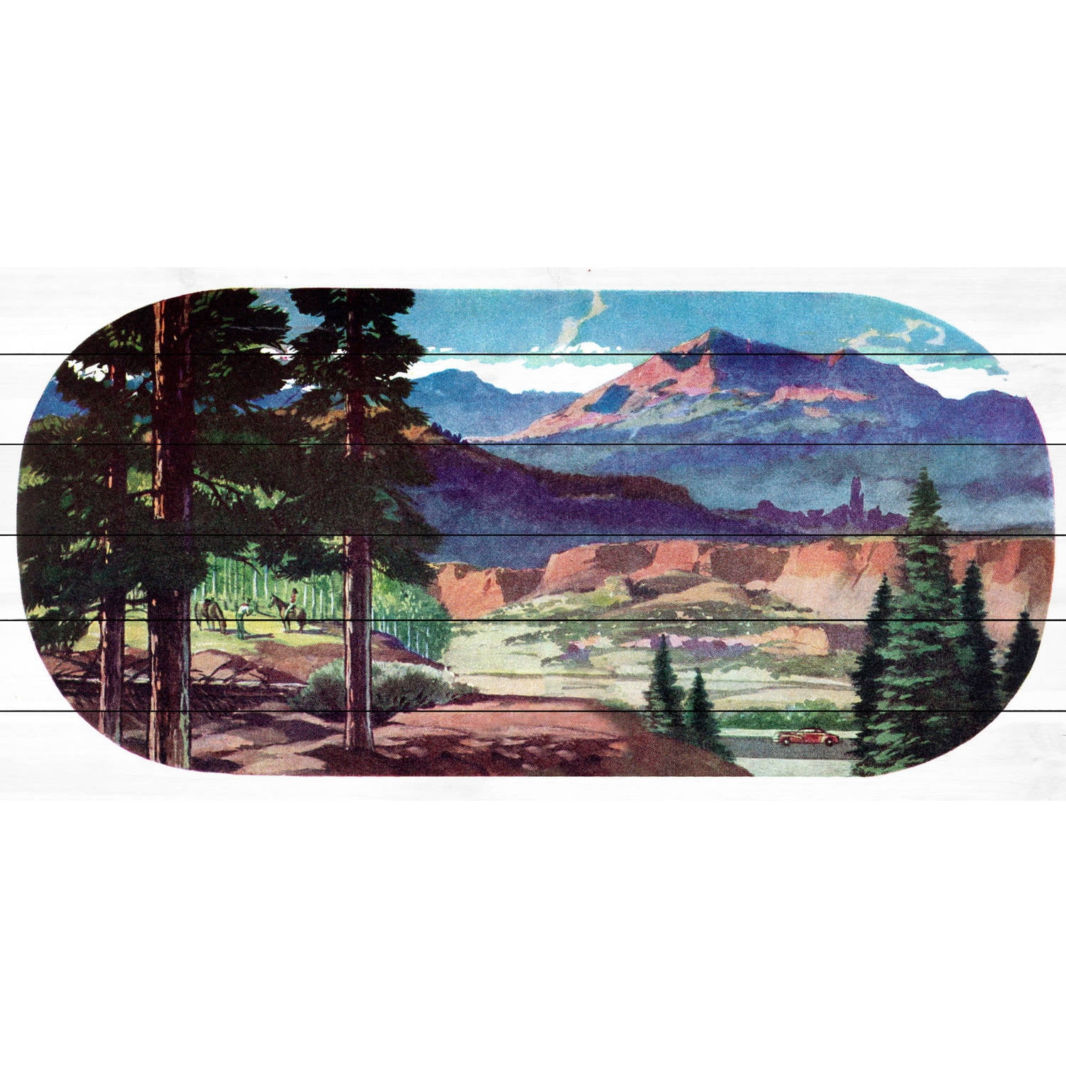 "New Mexico" Painting Print on White Wood