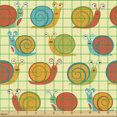 thumbnail image 2 of Ambesonne Snail Fabric by the Yard Upholstery, Cartoon Shell Animals Pattern, 1 Yard, Pale Yellow Multicolor, 2 of 5