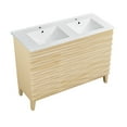 thumbnail image 4 of Cascade 48 in. Natural Oak, Double Basin Bathroom Vanity With White Ceramic Sink Top, 4 of 8