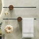 thumbnail image 2 of Toallero Minimalista de Nogal, Soporte para Toallas de Baño, Poste Único Deslizante, Sin Orificio, Soporte de Madera Maciza para Baño, 40cm, 2 of 5