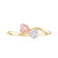 thumbnail image 4 of Rosec Jewels IGI Certified Lab Grown Pink White Diamond Promise Ring - Toi Et Moi Ring (1 Carat, E-VS1 Grade) - Gift for Valentines Day, 10K Yellow Gold, US 12.50, 4 of 8